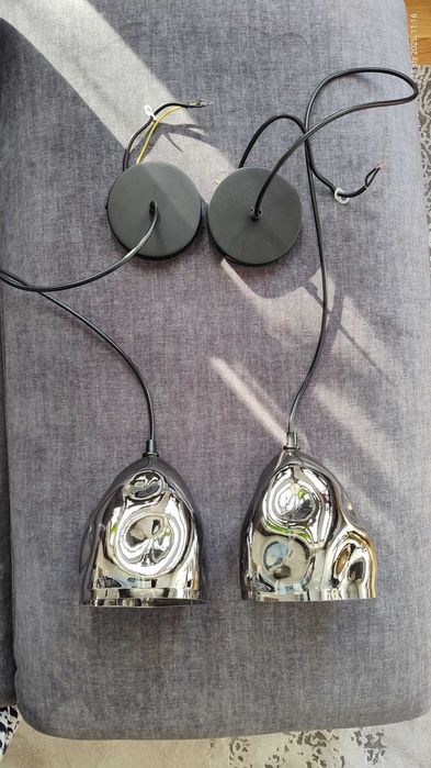 Lampa wisząca srebrna , nowoczesna  2 szt.