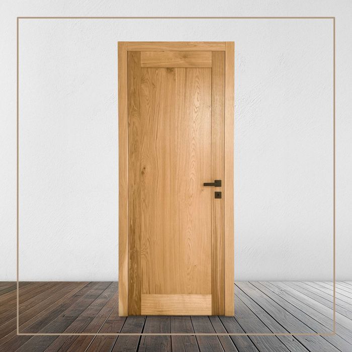 Drzwi drewniane bezprzylgowe dębowe pełne - transport + montaż b