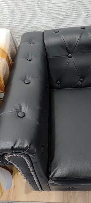 Trzyosobowa sofa,czarna