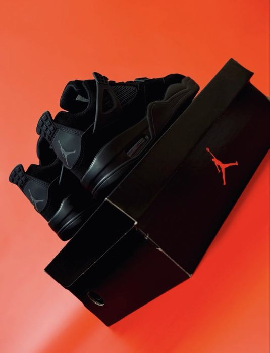 Jordan 4 all black nubuk кроссовки летние джордан 4 нубук
