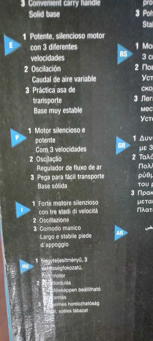 Ventoinha de mesa, e para chão