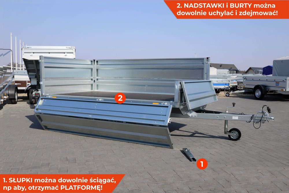 750 kg przyczepa samochodowa lekka 263x145 Neptun NADSTAWKA pełna BIS