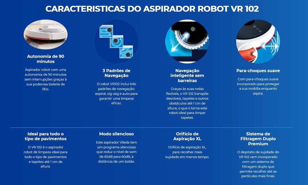 Robô Aspirador Robot Vileda VR102
