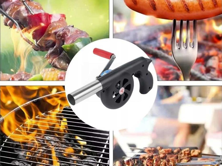 Ręczna dmuchawa do rozpalania ogniska grilla BBQ turystyczna