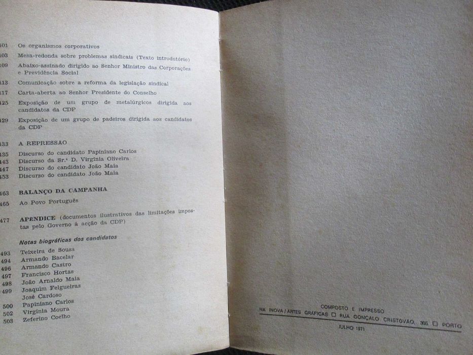 Eleições de 1969 - Da Comissão Democrática do Porto, de Virgínia Moura