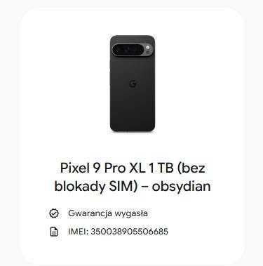 Google Pixel 9 pro XL odbiór  osobisty