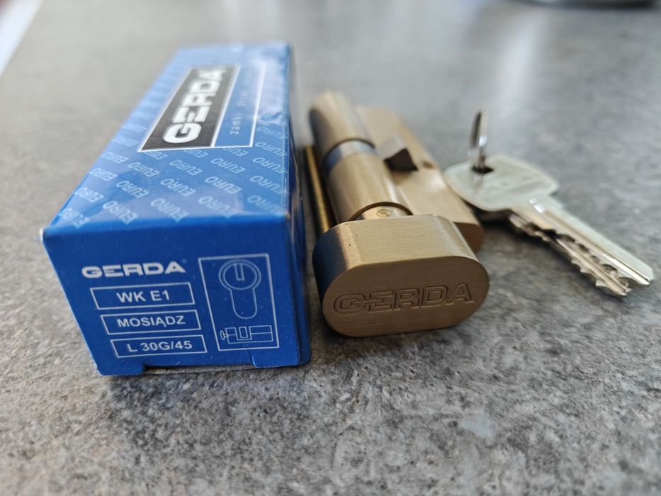 Wkładka bębenkowa profilowa dwustronna Gerda WK E1 mosiądz L 30G/45
