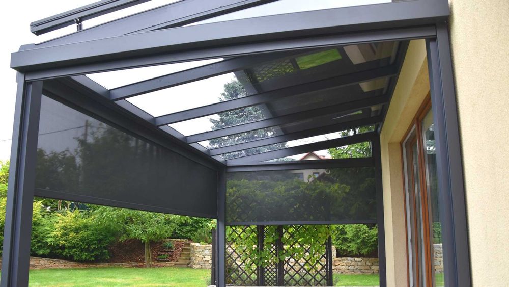 Szklana zabudowa tarasu oranżeria ze szkła