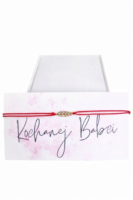 Prezent na Dzień Babci, Bransoletka handmade, złoty listek