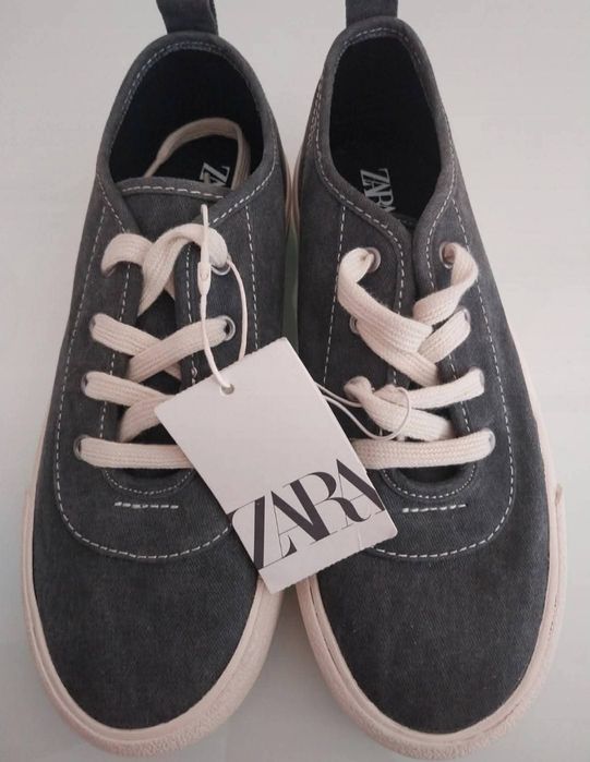 Sapatilhas tecido | cinzento efeito desgastado | Zara | Tamanho 36