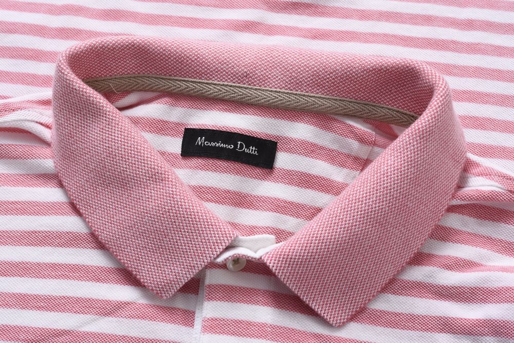 MASSIMO DUTTI koszulka polo męska paski bawełna L