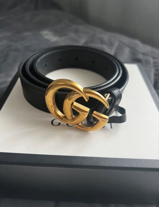 Gucci Pasek Marmont GG Czarny 85 100 cm Vitkac Okazja