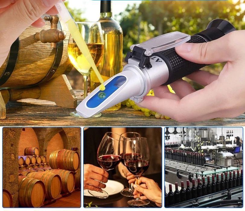 Microscópio pesa mosto para vinho medidor de grau alcoolico