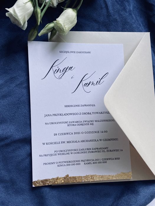 Zaproszenie ze zloceniem