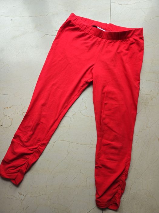 Czerwone bawełniane legginsy rozmiar L