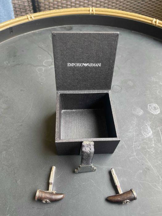 BOTÕES DE PUNHO PRATA EMPORIO ARMANI - ORIGINAIS NA EMBALAGEM