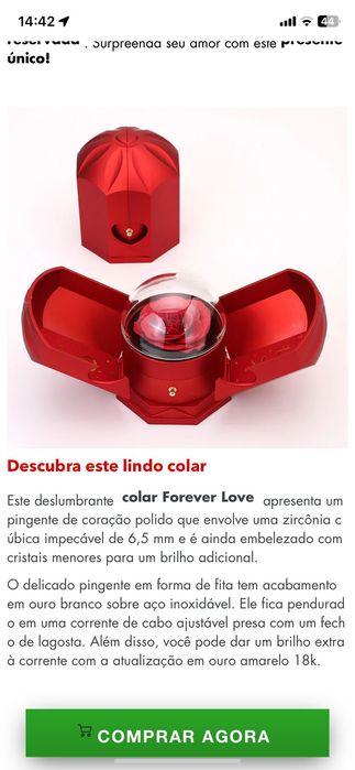 Caixa de jóias rosa preservada vidro Liebelesement