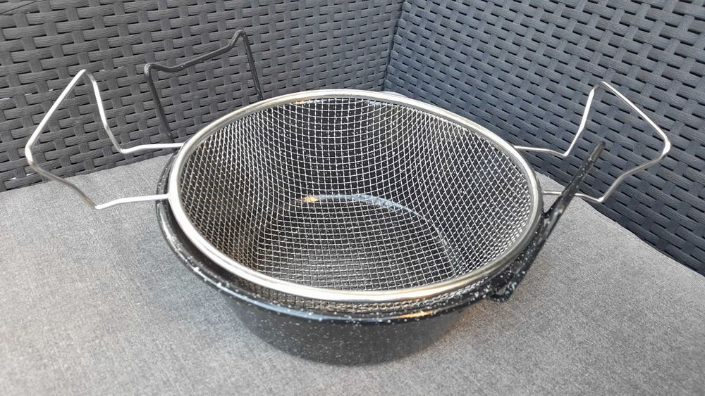 Fritadeira Esmaltada com cesto inox para Fogão a Gás