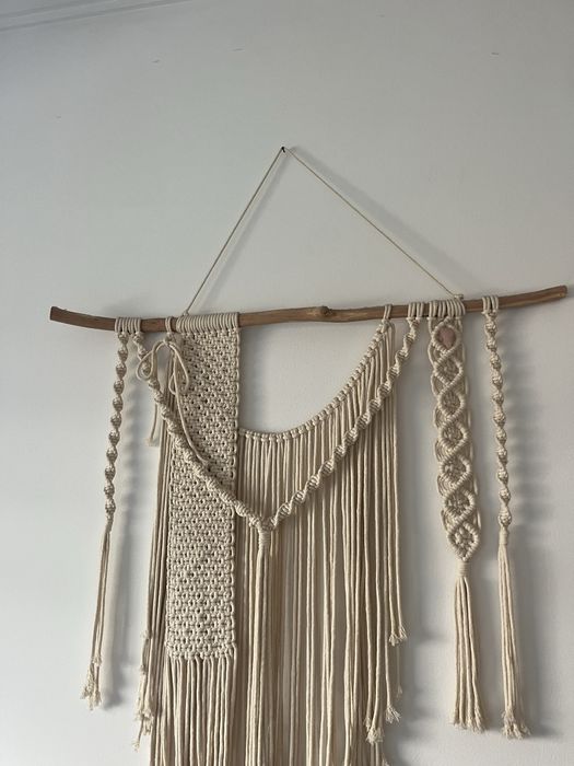 macrame bege como novo