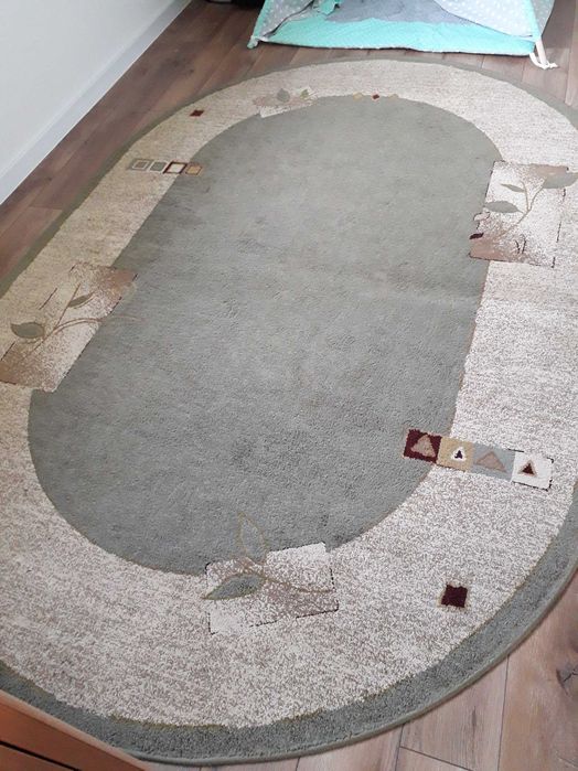 Dywan elipsa zielony