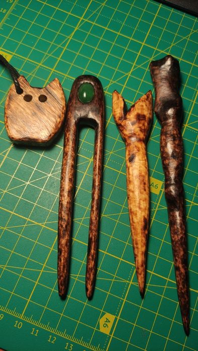 Дерев'яні шпильки, заколки,  закладка для книг, брелок котик, ручна ро