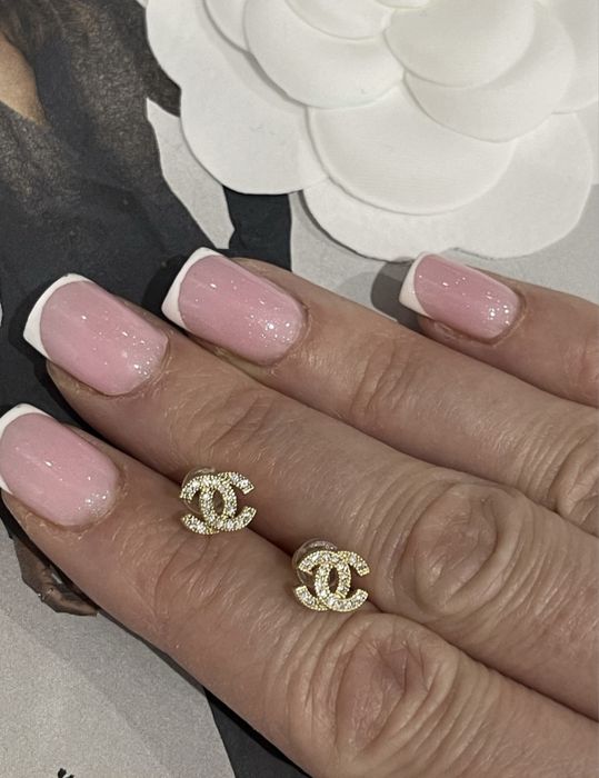 Kolczyki cc z mikro cyrkonią pozłacane