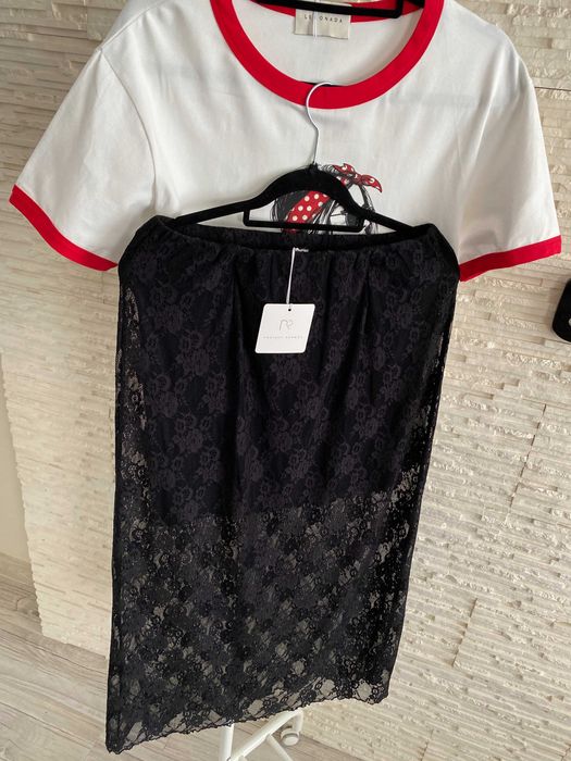 Rezerwacja Project Runway Lemonada spódnica  koronka  maxi na gumie