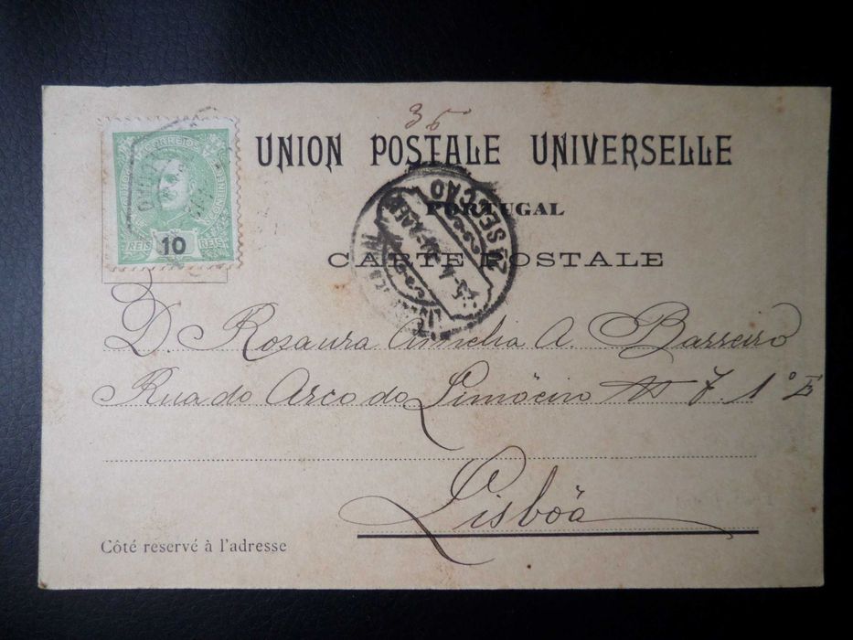 Postal antigo , Estação Central Lisboa ,  ano 1904