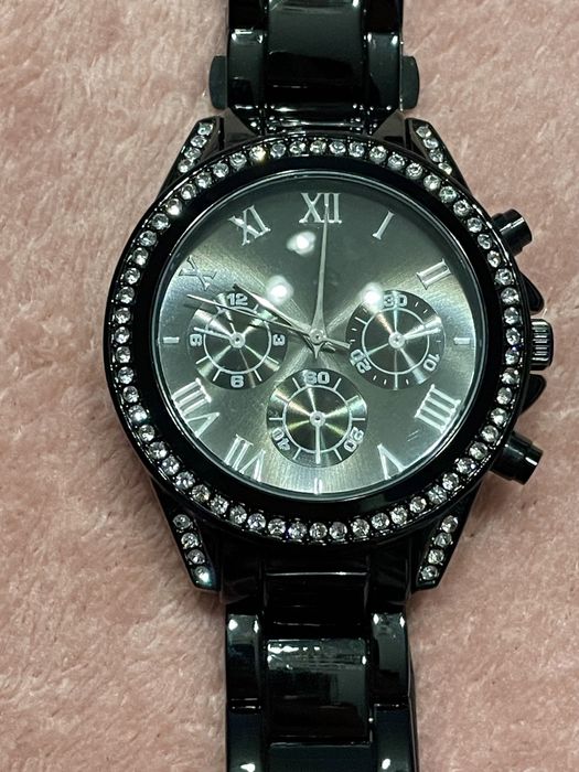 Relógio Preto c/ Brilhantes Bijou Brigitte