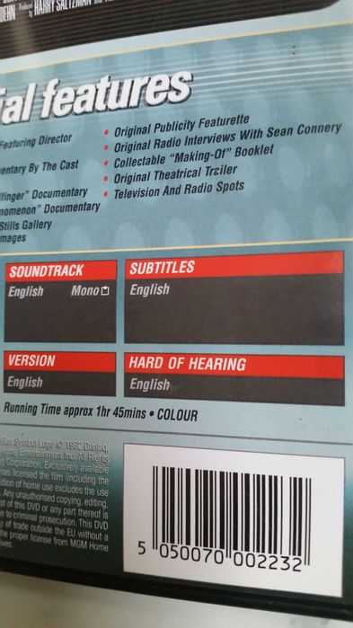 Film GOLDFINGER (1964/2000) dvd video Special Edition