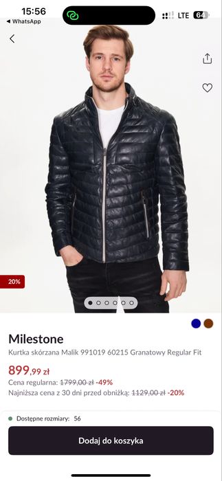 Milestone Kurtka skórzana Arezz XXL