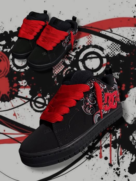 DC Shoes Court Graffik pixie rozmiar 36 czerwone (2 sznurówki gratis)