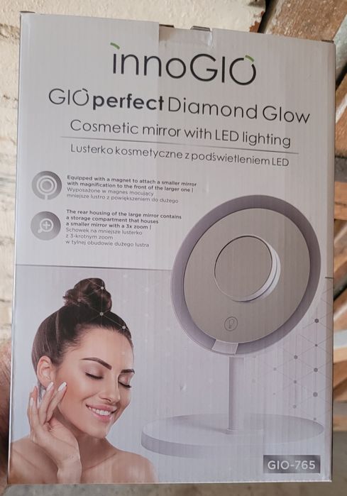 Lusterko kosmetyczne z podświetleniem bateria USB-C LED GIO-765