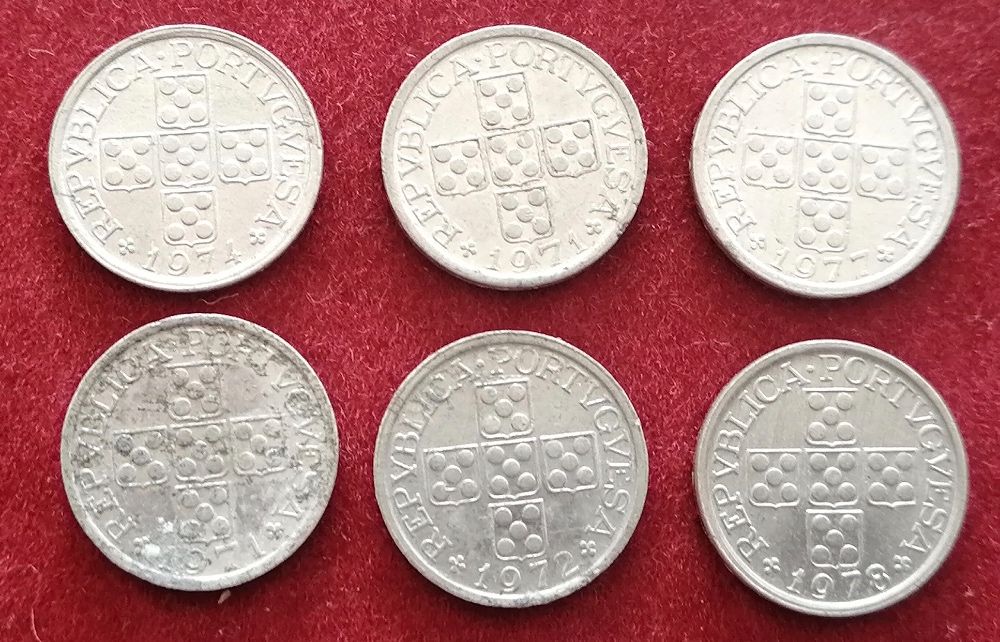 conjunto de moedas de 10 centavos aluminio