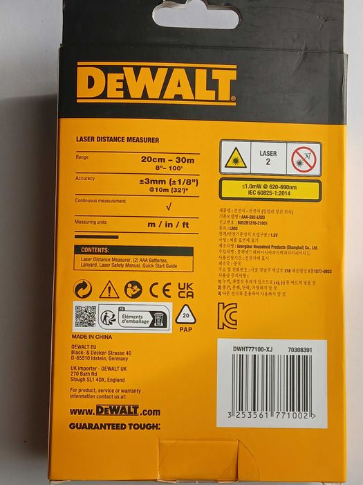 Dalmierz laserowy DeWALT DWHT77100 - XJ*nowy*oryginalny**