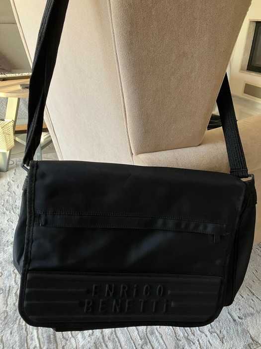 Torba – teczka na laptopa i dokumenty, czarna, Enrico Benetti
