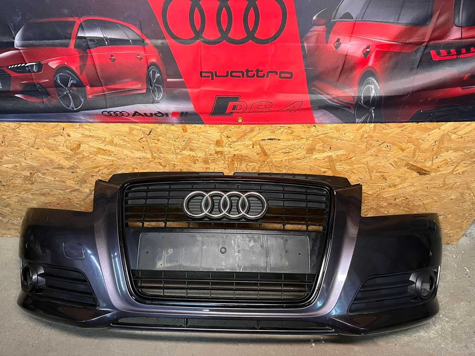 Zderzak przód kompletny Audi A3 8P0 08-12 lift spryski 4pdc gril black