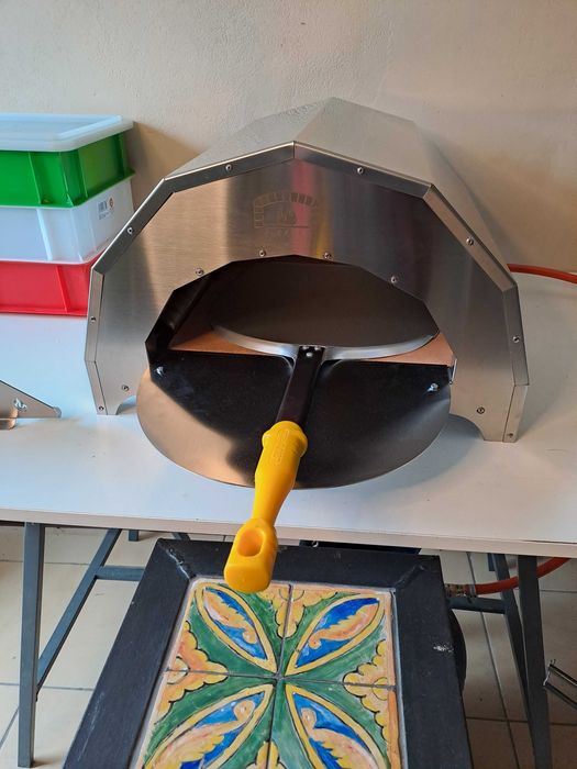 Piec do pizzy na gaz "Pizzart Inox"+ biscotto 40x 40 x 3 Made in Italy