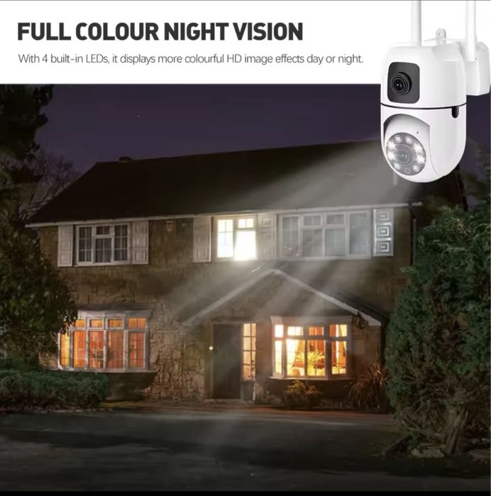 Wi-Fi відеокамера 4MP UltraHD. Поворотна, нічне бачення.