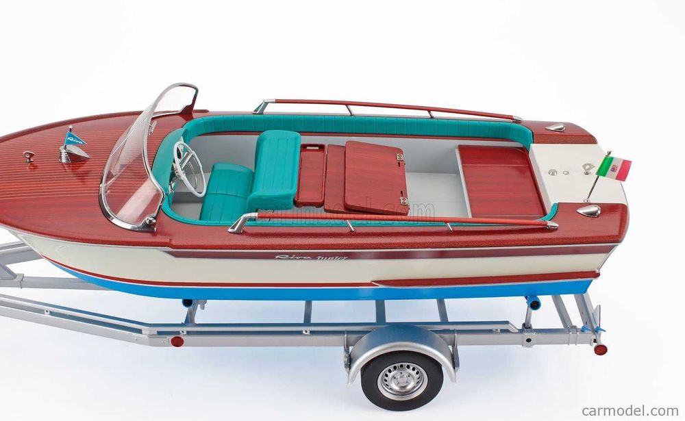 Riva Junior 1966 Motorboat motorówka Ivory Sea Blue Mitica 1:18