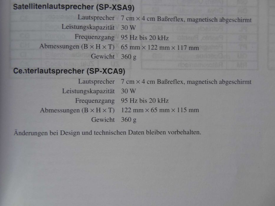 Głośniki JVC SP-XSA9 Zestaw Do Kina Domowego Dwudrożne 30W NOWE!