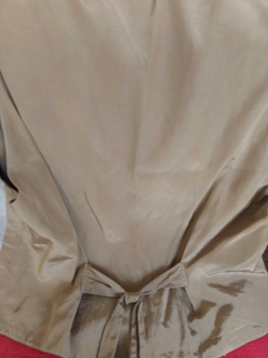 Colete bege com xadrez castanho tamanho S/M