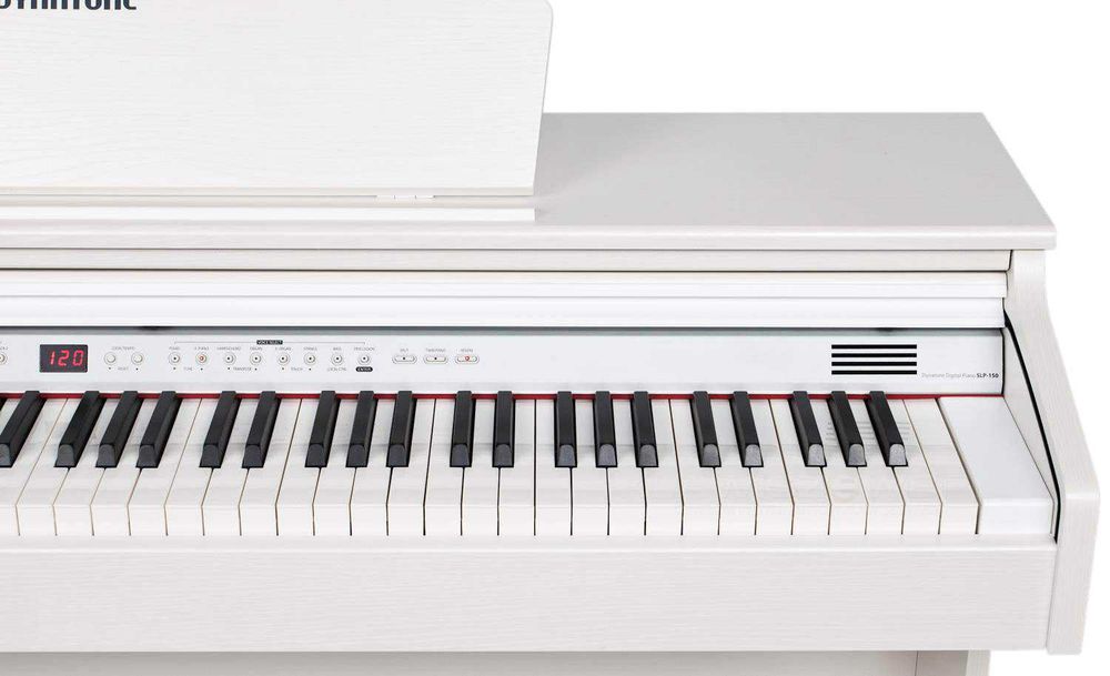 DYNATONE SLP-150 WH Białe Pianino + Ława+Słuchawki | ZESTAW
