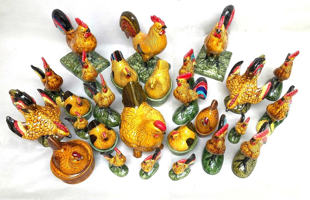 Galos e galinhas, loiça tradicioal de Caldas da Rainha