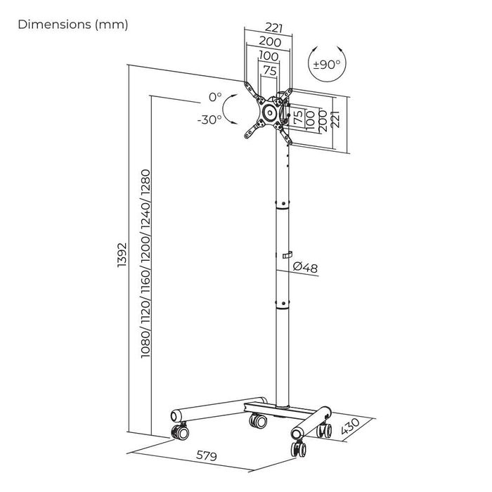 Стійка для телевізора 13"-50" ITECH FS62-22TW підлогова