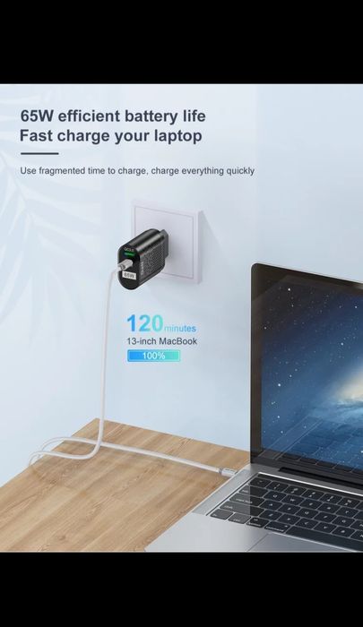 Ładowarka 65W do smarfona, macbooka lub laptopa