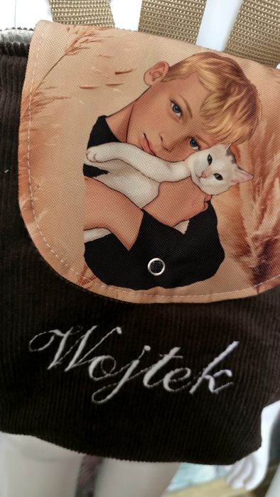 Personalizowany plecak handmade z haftem i własnym obrazkiem