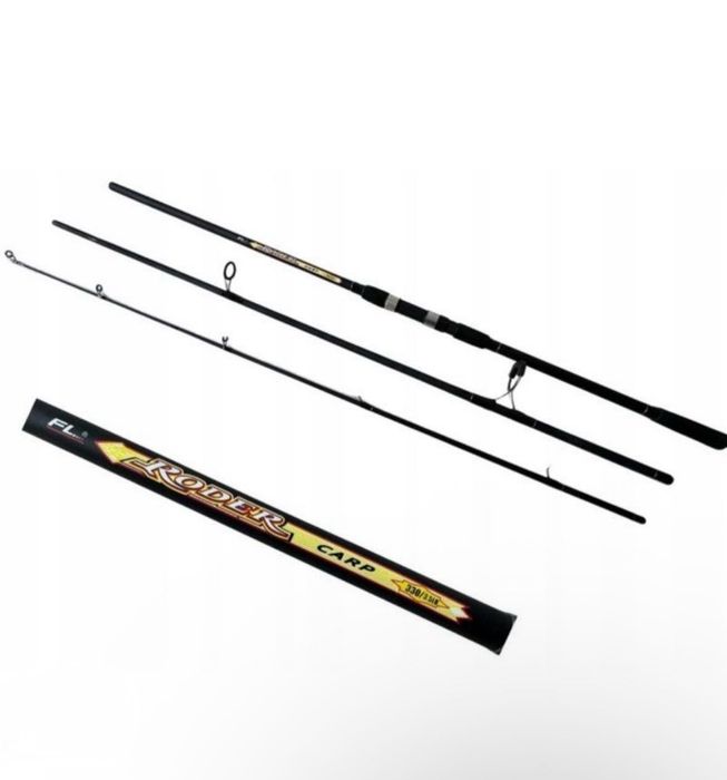 2x wędka carp 3m 2x kołowrotek 6000 4x podajniki