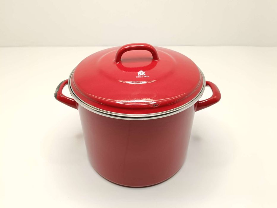Garnek z pokrywką, BK Holland Indigo Pot, czerwony, 8,7 l (DEFEKT)
