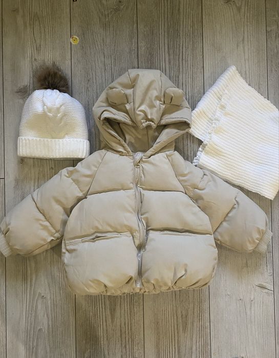 Біла шапка шарф 1,5 -2,5 роки